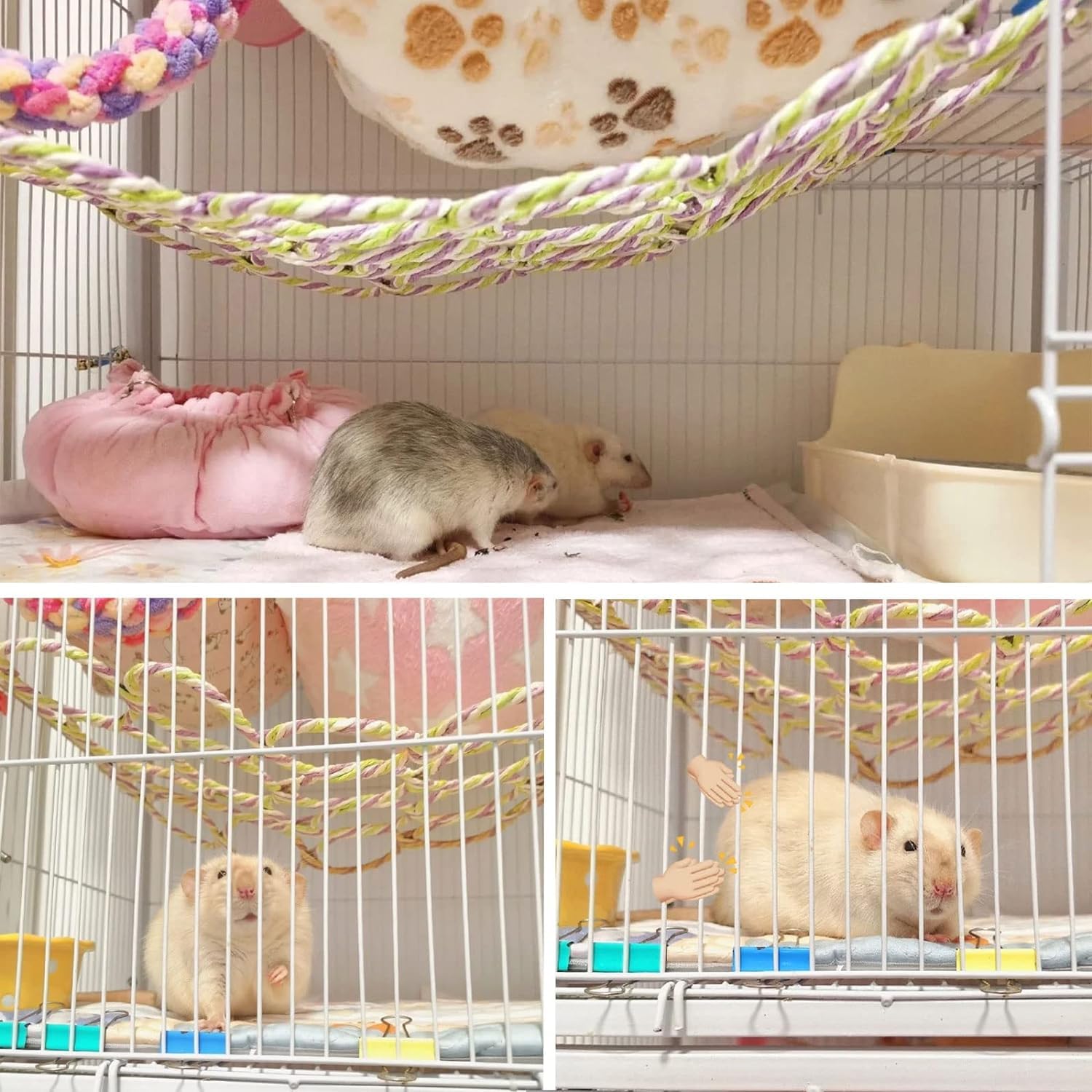 Small Animal Cage 2-Tier For Hamsters, Rats, Guinea Pigs - High Chassis ...