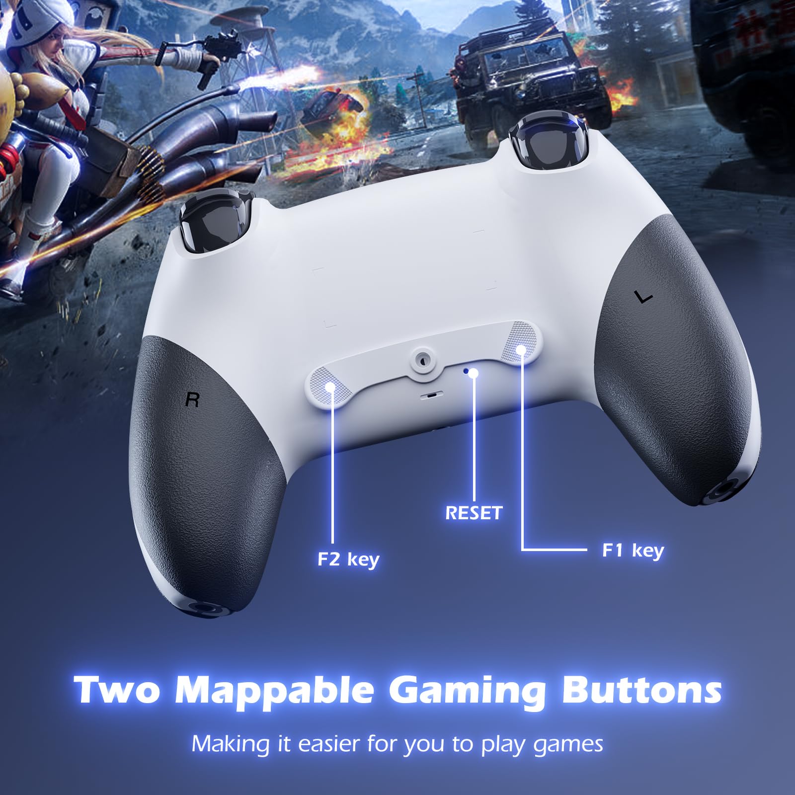 LATEC Mando para PS4,Mando Inalámbrico para P4 Slim/Pro con Vibración, Turbo, Sensor Giroscopio, Conector de Audio y Panel Táctil