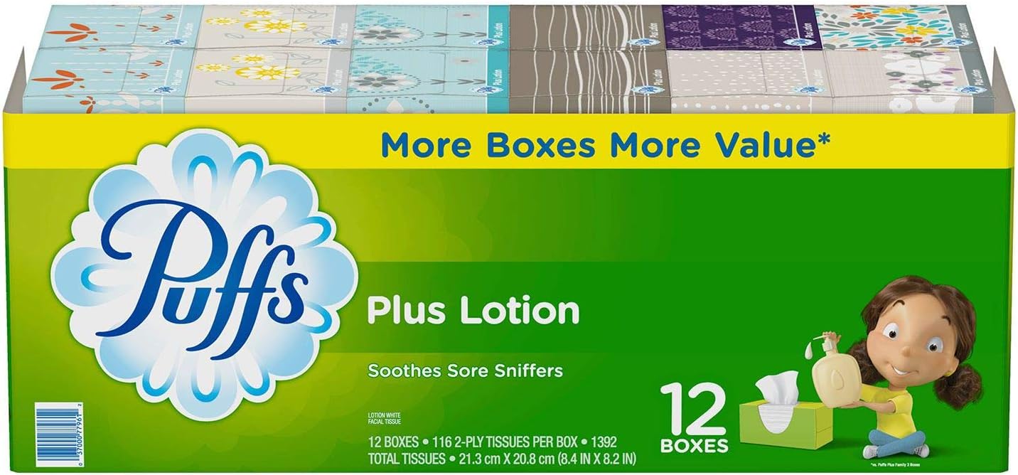 Puffs Plus Lotion Facial Tissue, 1392 Count