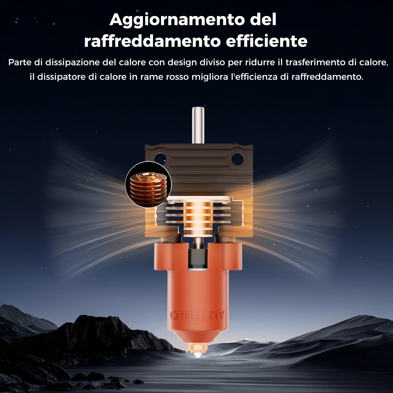 Creality Kit aggiornamento ufficiale Hotend K1 Max/K1 SE/K1C con blocco riscaldante in ceramica, attacco con fibbia, kit ufficiale di ugelli Unicorn Quick-Swap per hotend stampante 3D