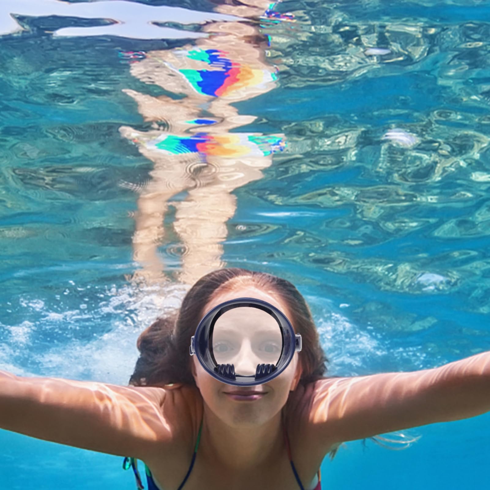 VANZACK Lunettes de Natation Unisexes avec Verres Transparents et Sangles Réglables pour Étanchéité