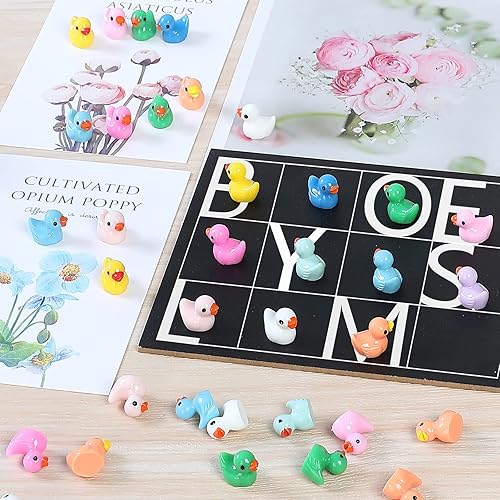 Vista 5 de 220 piezas de mini patos de resina para fiesta de cumpleaños, figura en miniatura, paisaje, acuario, decoración de bricolaje, bonsái