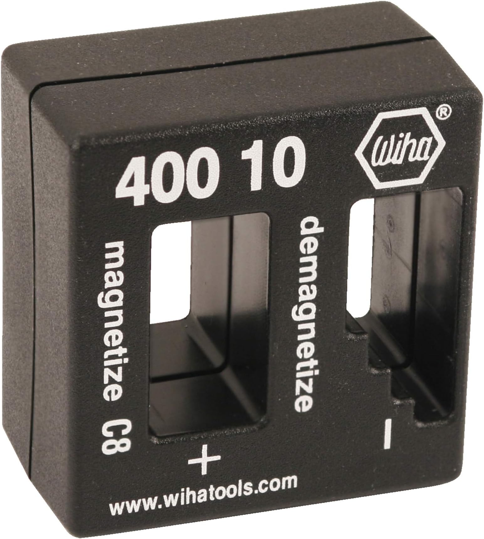 WIHA Magnetizer Demagnetizer, 2x2x1, Black, Flat Head, Magnetic Tip