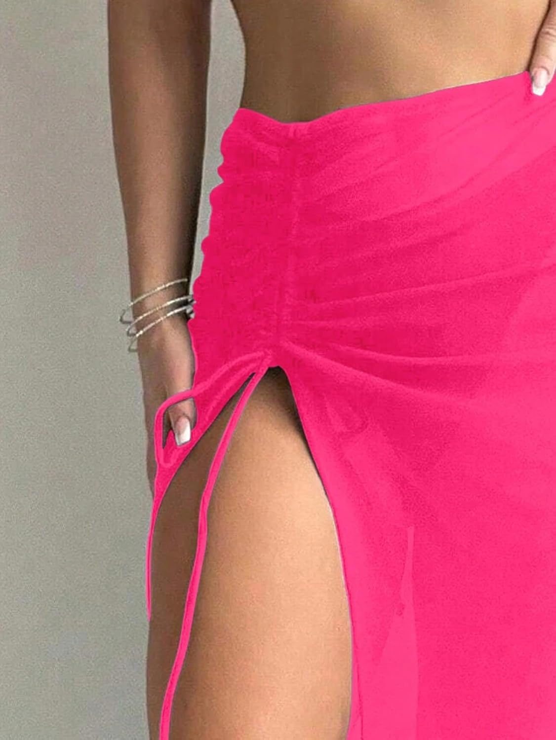 Women's Solid Color High Slit Beach Coverup cover ups for swimwear