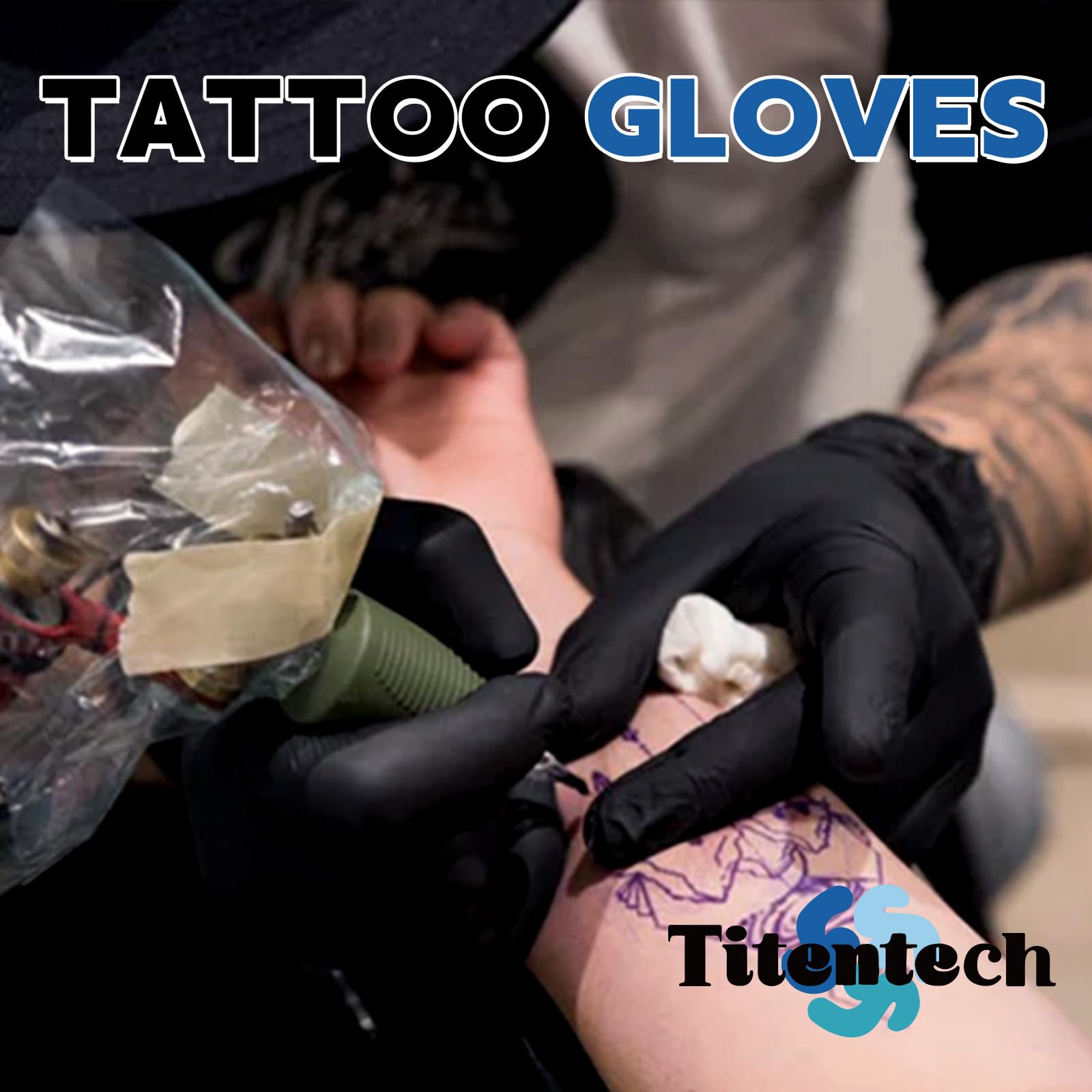 Guanti monouso in nitrile nero per la pulizia sanitaria cucina cucina 3 mm 100 pezzi/scatola grande lavoro salone tatuaggi