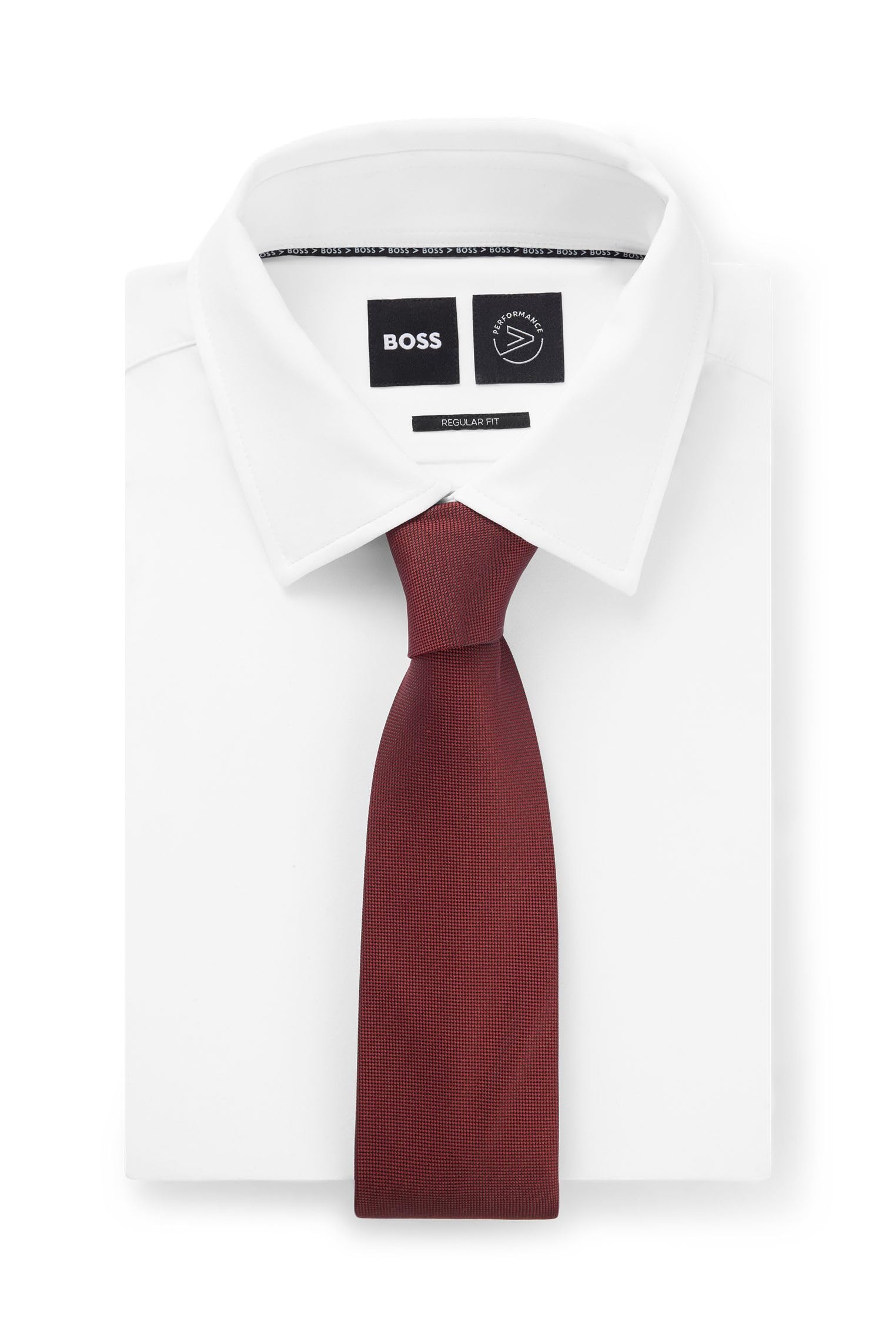 BOSS Herren H-TIE 7,5 CM-222 Krawatte aus Seiden-Mix mit durchgehendem Jacquard-Muster Dunkelrot Stck