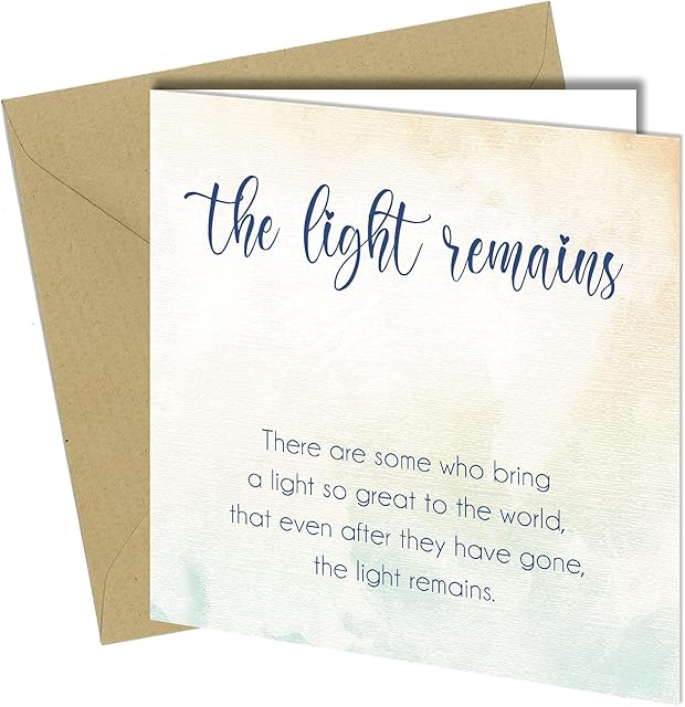 Sympathy Card Bereavement Condolence Sorry For Loss Mourning Light Remains #1483