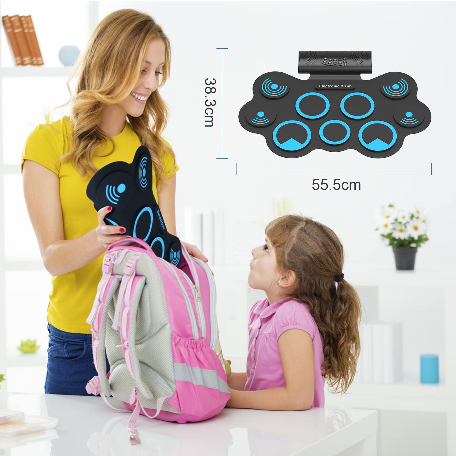 Electronic Drum Electronic Drum Set, Adult Beginner Portable MIDI Electronic Roll Up Drum Kit, Great Holiday Birthday Gift for Kids Drum Set