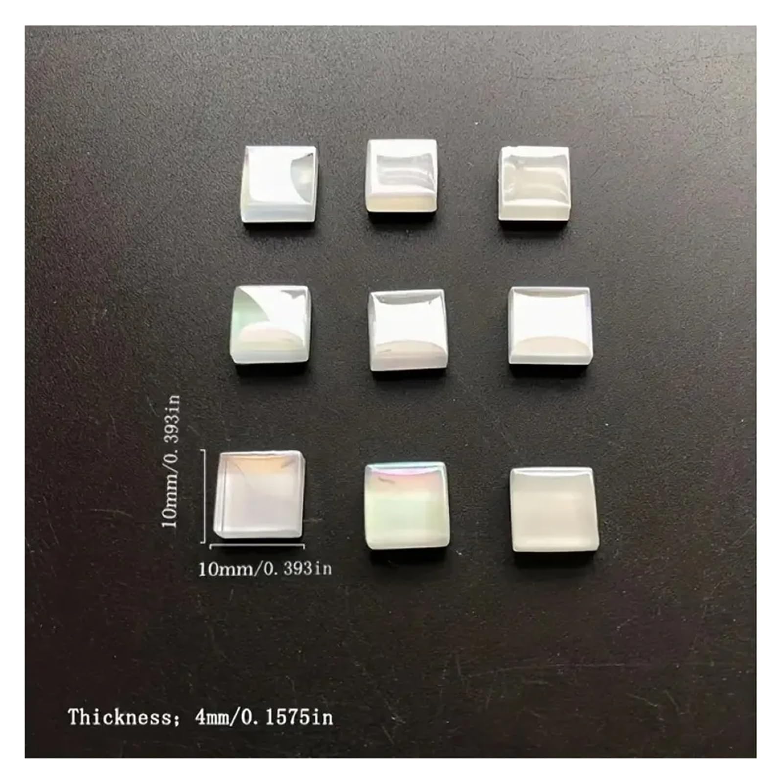 Metaliczny połysk Ceramika Mozaiki 100 szt. 1,0x1,0 cm Biały Zielony Niebieski Dekoracja Materiał do majsterkowania(100pcs Greenblue)