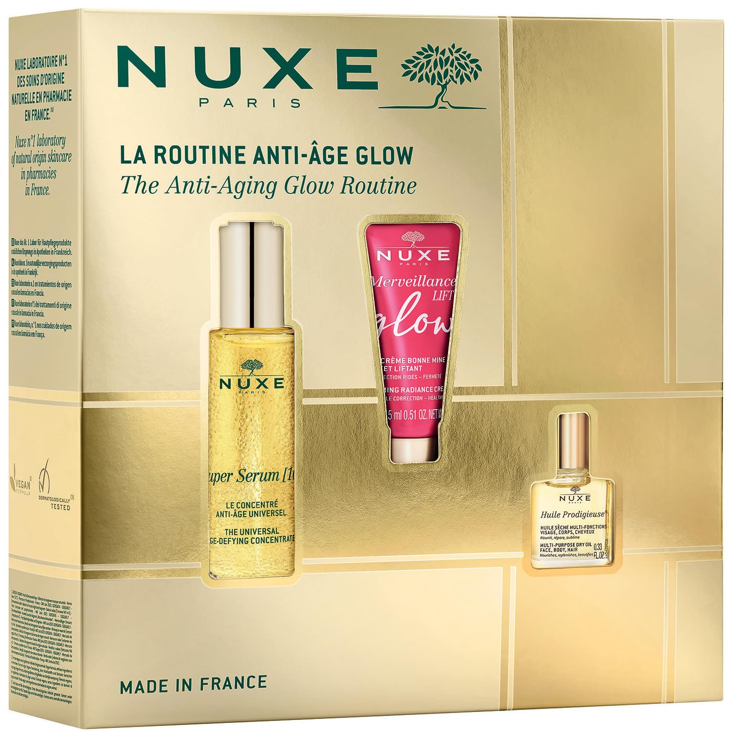 Rutina Antiedad Glow: Super Serum [10]+ Merveillance lift glow + Huile prodigieuse 30ml+15ml+10ml