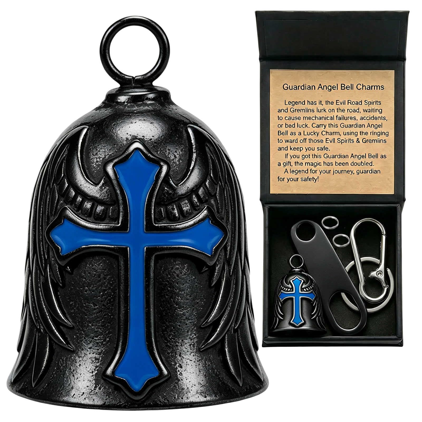 Motorcycle Bell Guardian Angel Gremlin Lucky Charm Gift For Riders