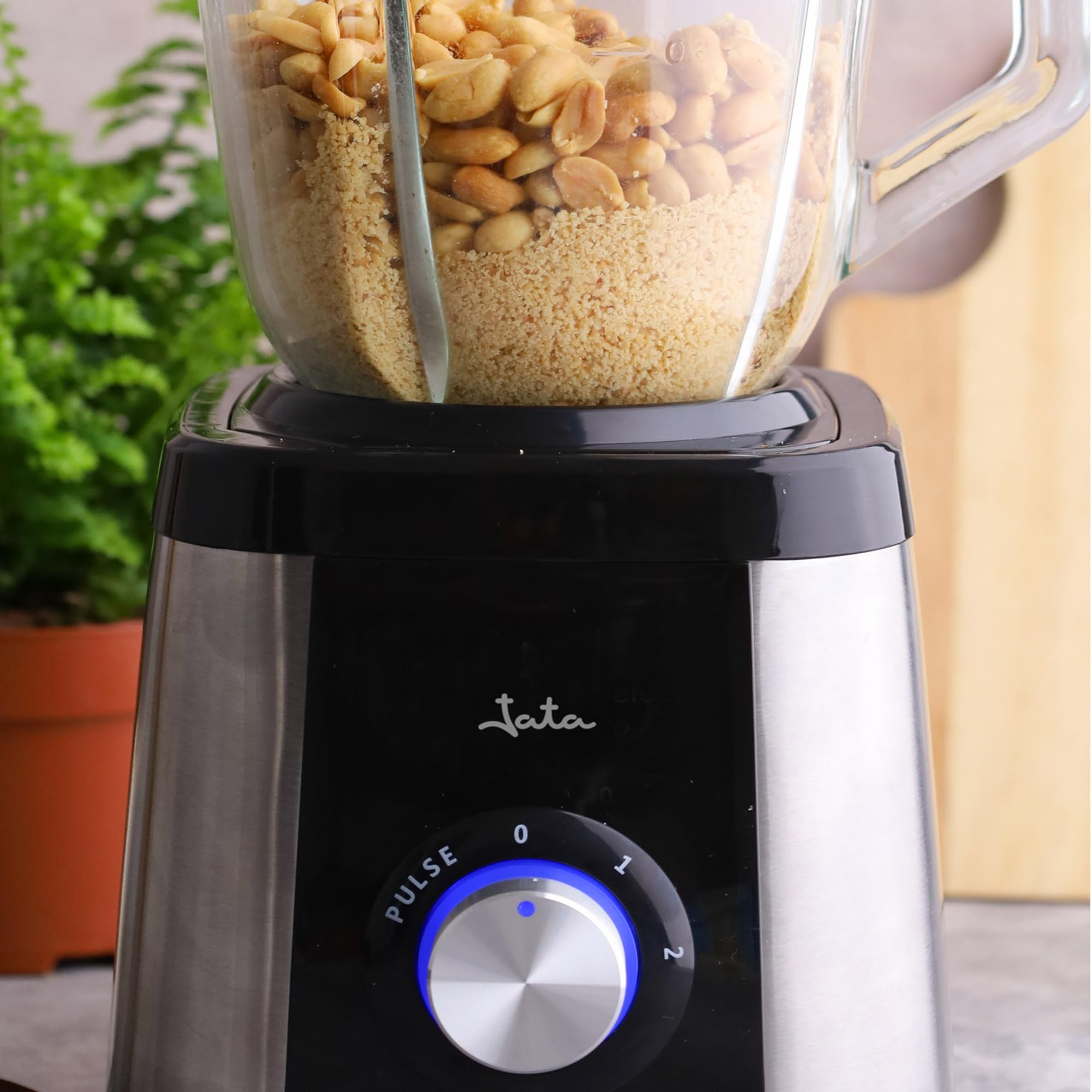 Jata BT604N - Batidora de Vaso 1300W con Jarra de Cristal 1,5L, Pica Hielo, 2 Velocidades + Pulse, Cuchilla Acero Inox, Cuerpo Acero Inoxidable, 17.000 RPM