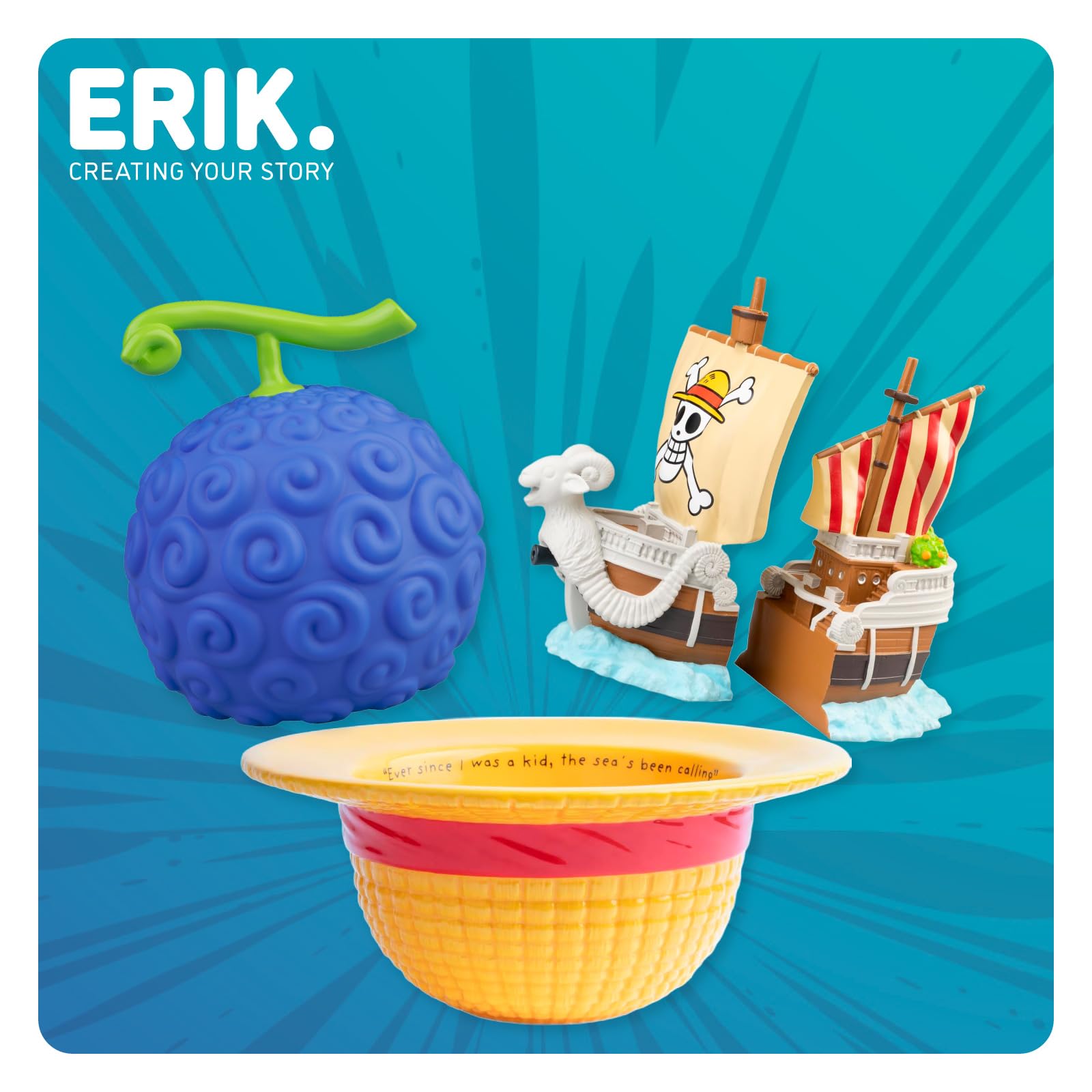 Grupo Erik Lampara One Piece Devil Fruit - Figura One Piece como Lámpara mesita noche o escritorio | Regalo Anime Manga, Merchandising Oficial | USB/Pilas : 2 Modos de Luz (16x14 cm)