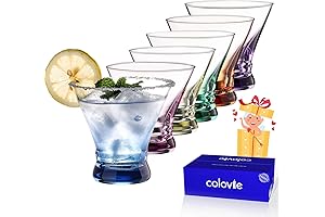 ColoVie Martini Glasses Set of 6 - Cocktail Glasses