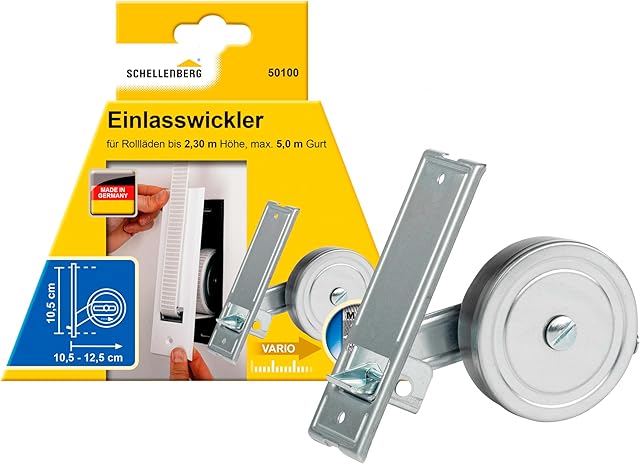 Schellenberg 50100 nawijacz do rolet o szerokości 23 mm, odstęp między otworami 10,5 cm