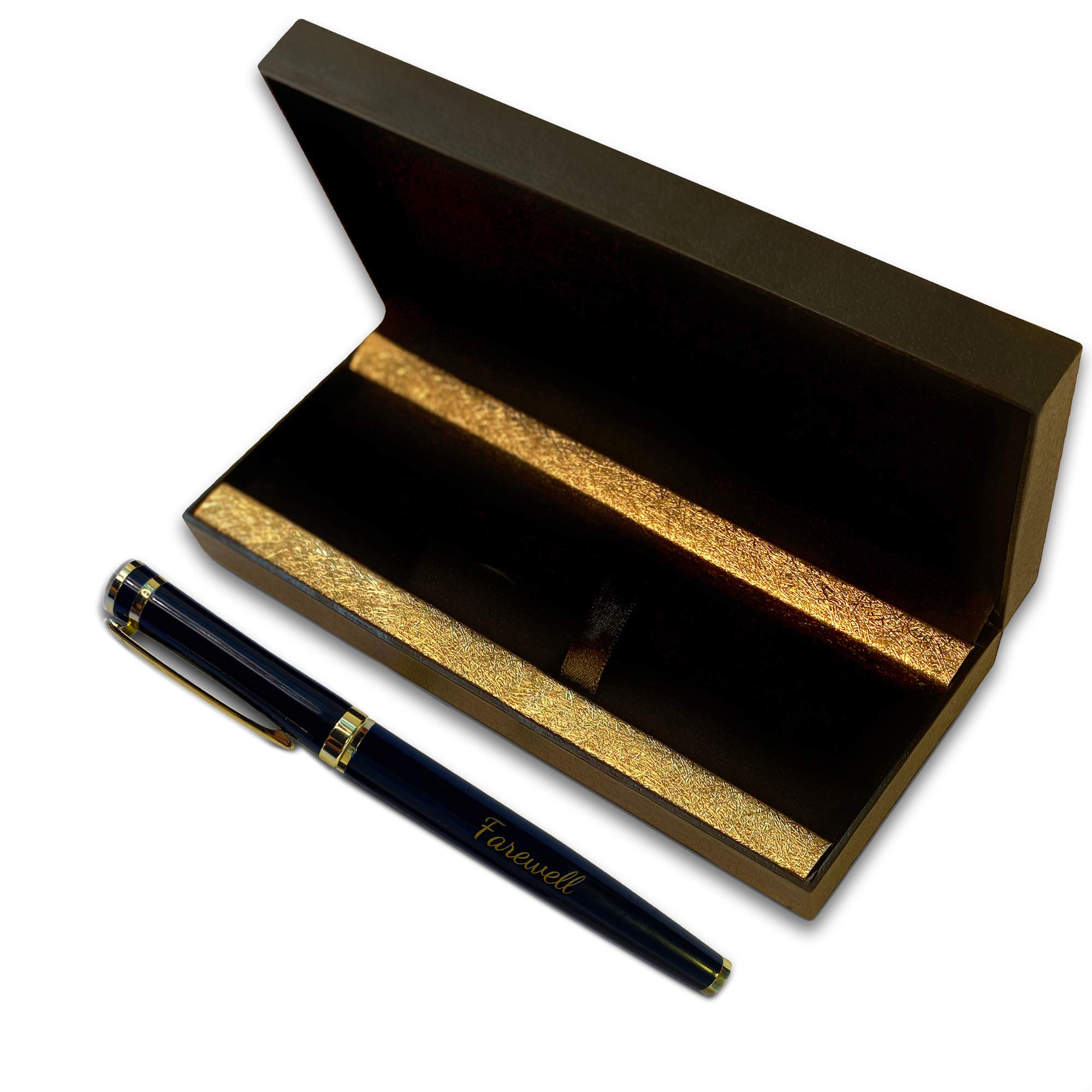 Stylo à Bille Crafté "Sierra" - Boîtier En Velours - Idée Cadeau (retraite, Noël) - Fabriqué Au Royaume-Uni - Acrylique Et Ornements Dorés