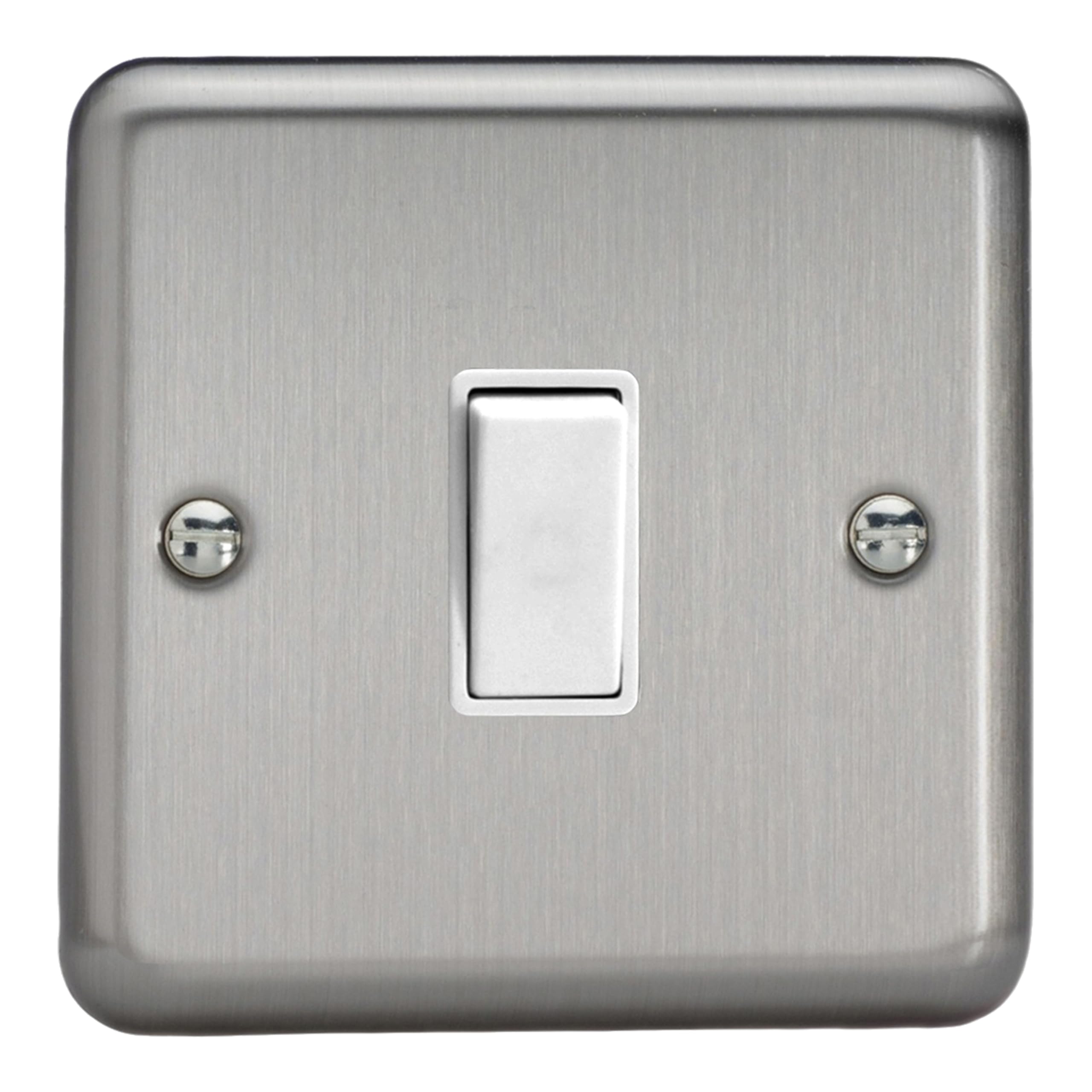 Varilight Single Light Switch Intermediate - Value Matt Chrome With White Rocker