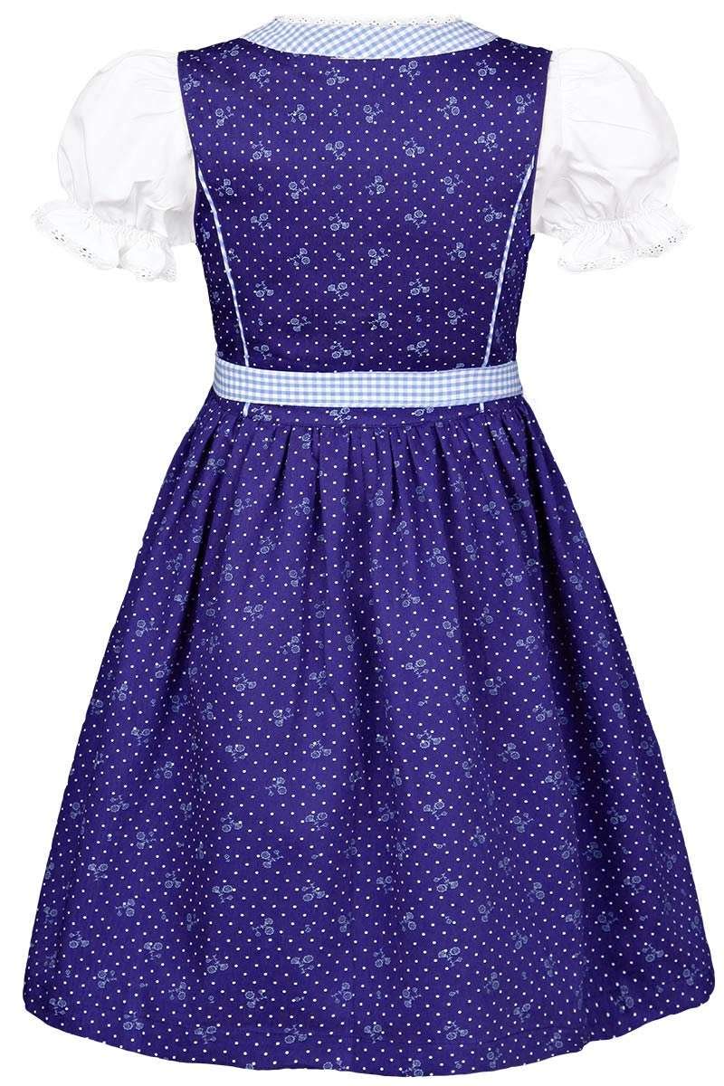 Isar-Trachten Dziewczęca dirndl dziecięca z bluzką jasnoniebieska, niebieska (Marine), 80, niebieski (Marine), 80 cm