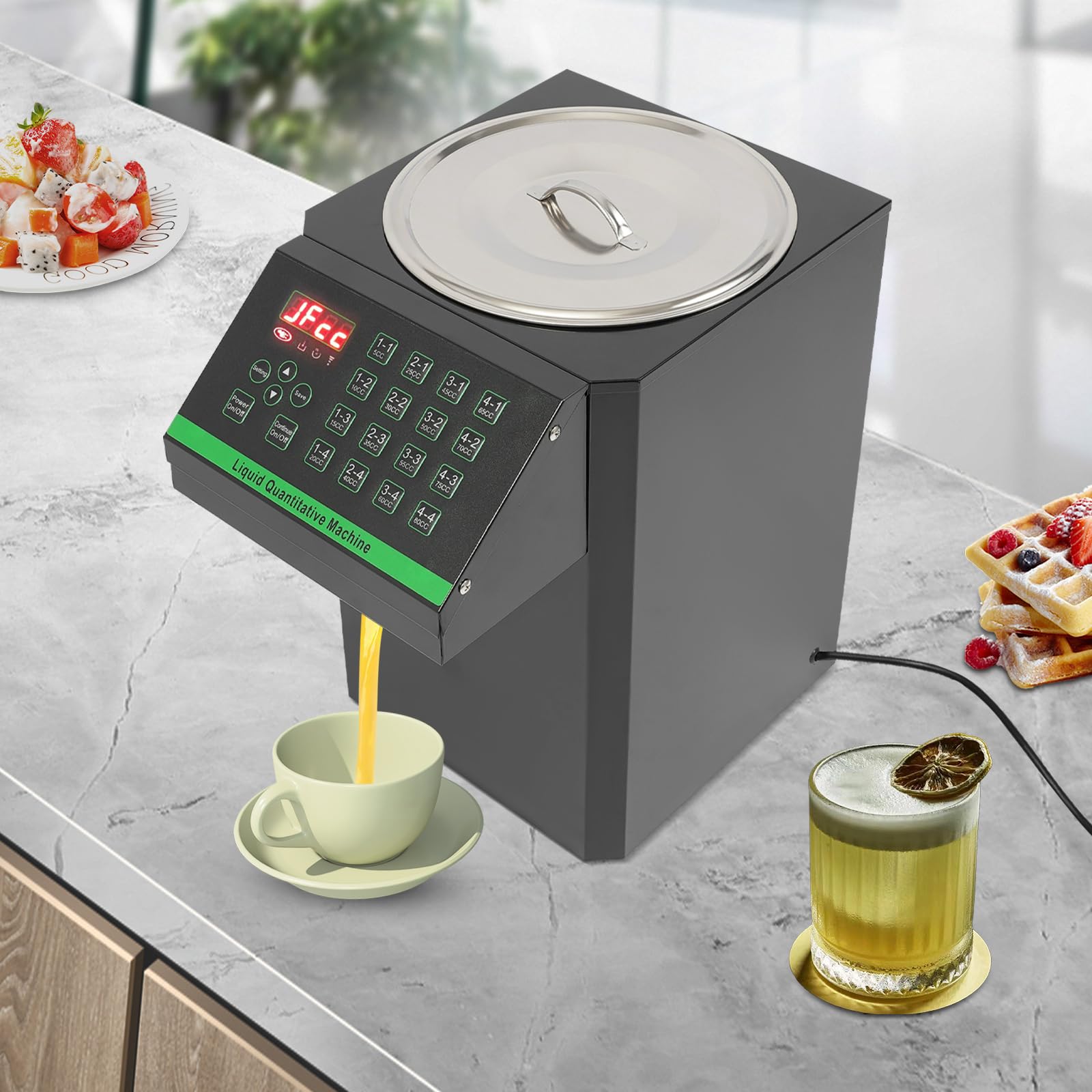Quantificateur automatique de fructose - 7,5 l - Distributeur automatique de sucre de fruits - 450 W - Pour magasin de thé au lait, thé au lait, soda, sirop de sucre