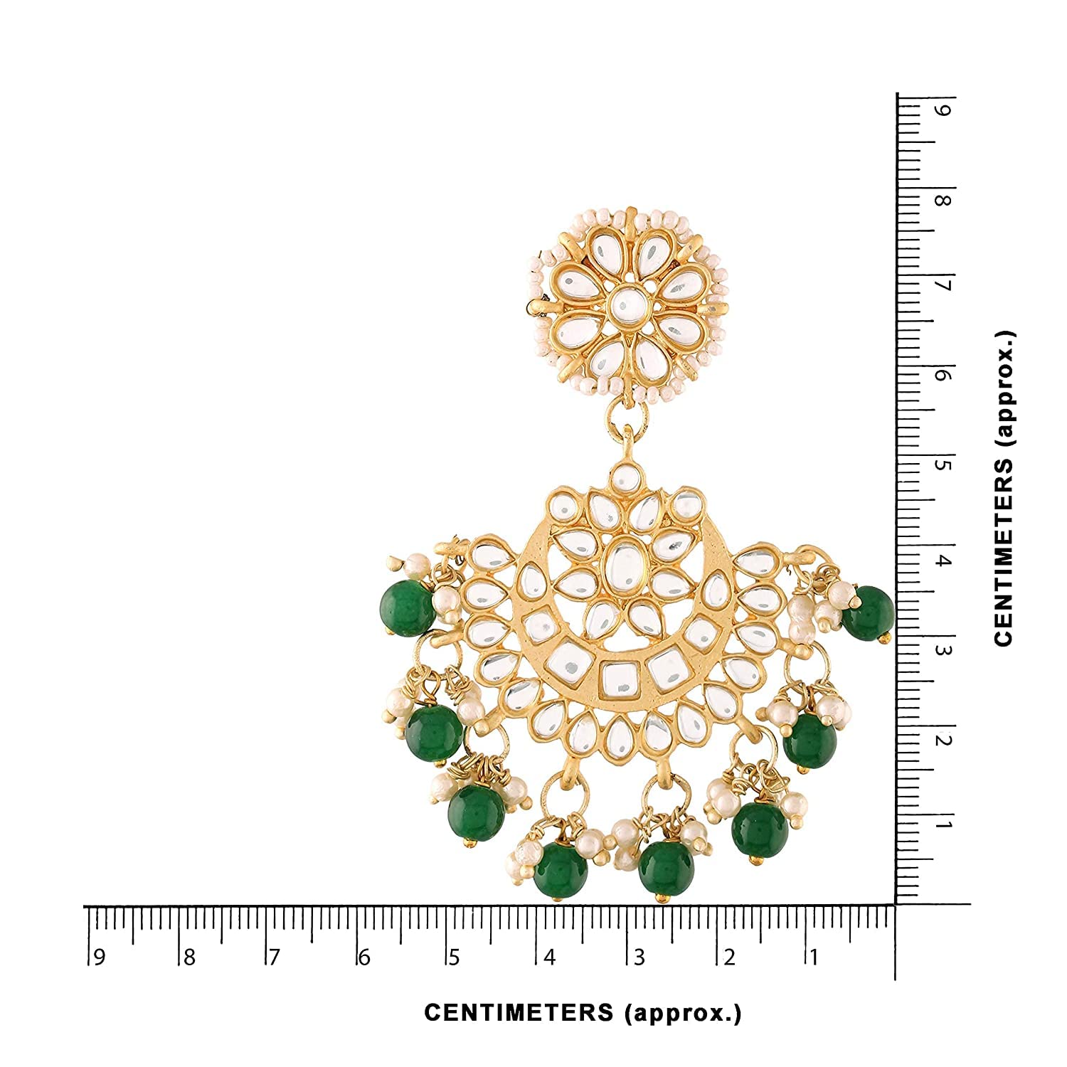 18K Plated Chandbali Earrings Kundan & Pearl