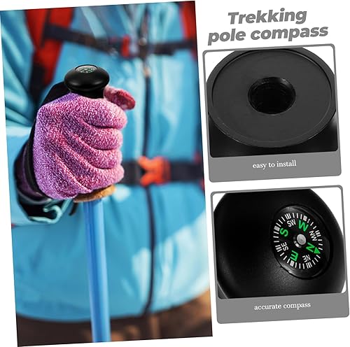 Miniatura 7 de SUPVOX Bastón de trekking Brújula de escalada Accesorios de Trekking Pole Brújula Universal Senderismo Pole Caps Walking Stick Trekking Brújula