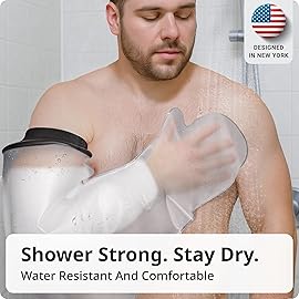 Waterproof Arm Cast Cover for Shower - Adult Reusable Cast Protector for Broken Arm, Hand, Elbow - Watertight Seal to Keep Bandage or Wound Dry - Latex-Free Soft Cover for Surgery or Injury