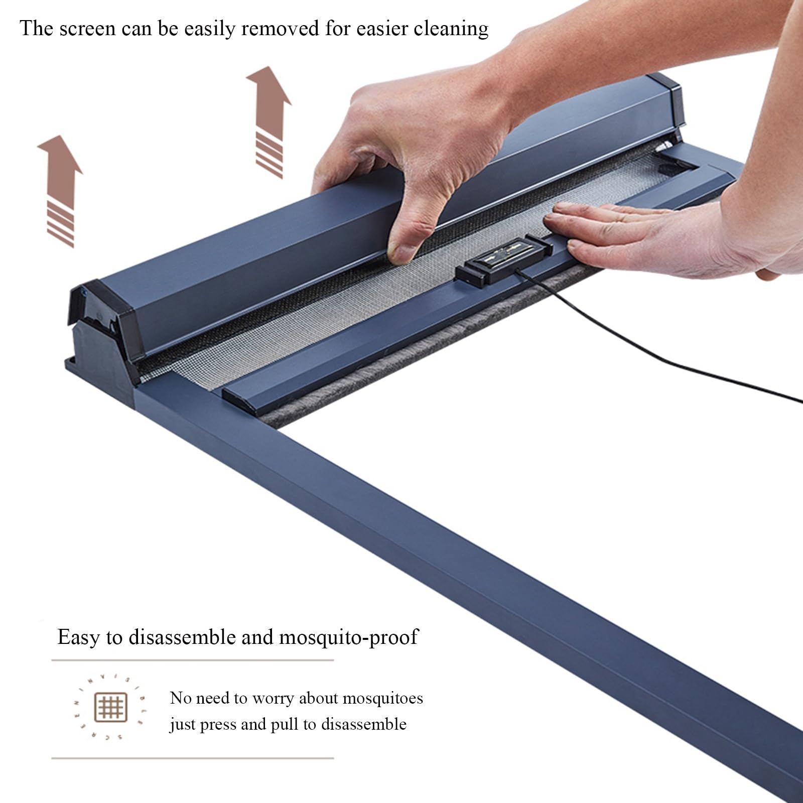 Moustiquaire Fenetre Cadre Alliage Aluminium Enroulable Moustiquaire Anti-Insectes Amovible et Lavable Tailles au Choix