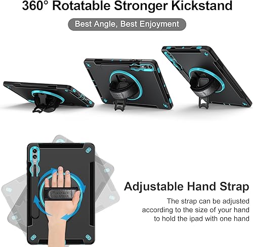 Vista 47 de Funda para Galaxy Tab S10 Ultra/S9 Ultra/S8 Ultra 14.6 INCH: Funda protectora de TPU para Samsung Tablet S9 Ultra/S8 Ultra 14.6" con soporte - Asa