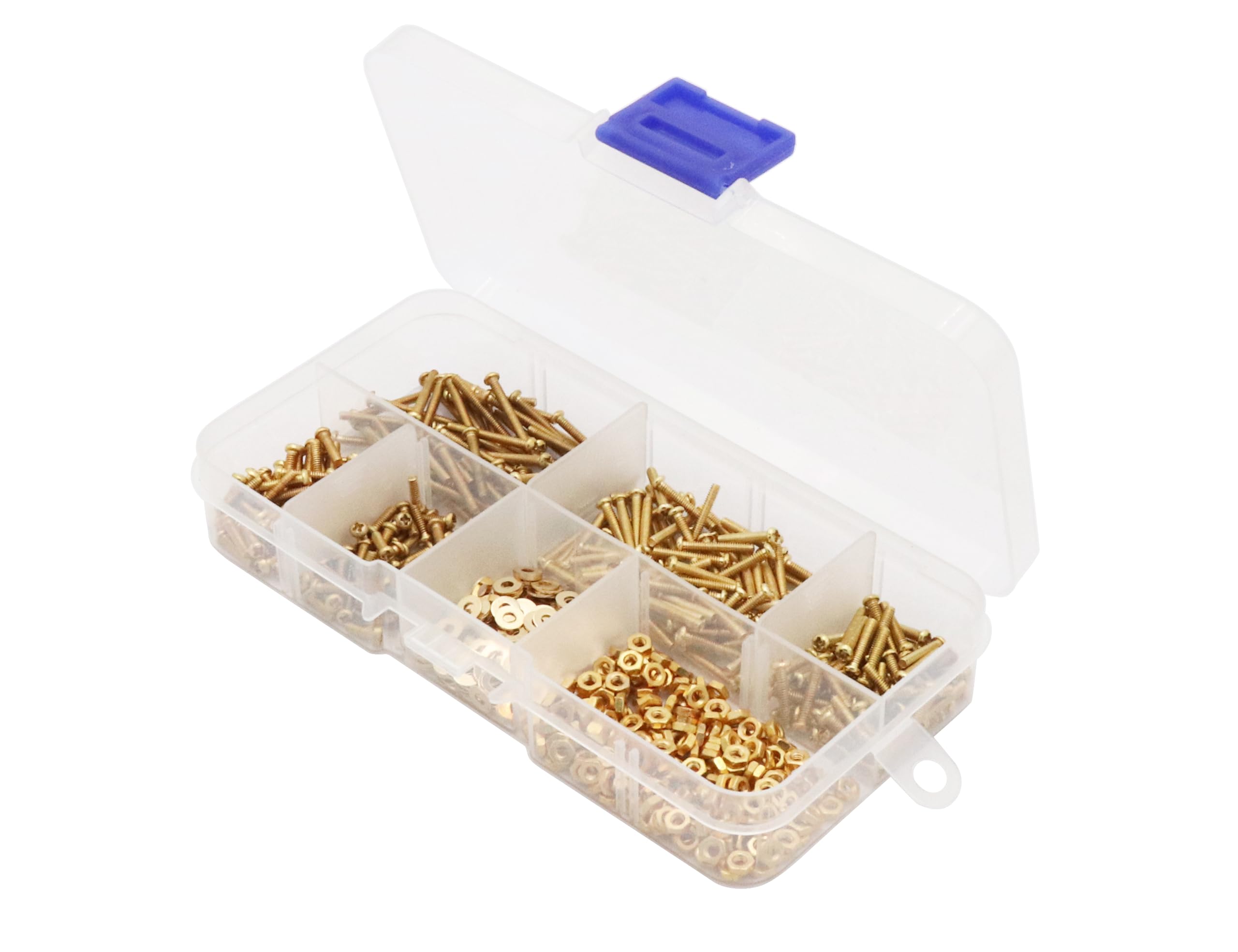 Copper Machine Screws Kit - 750pcs M2 with Nuts & Washers -4
