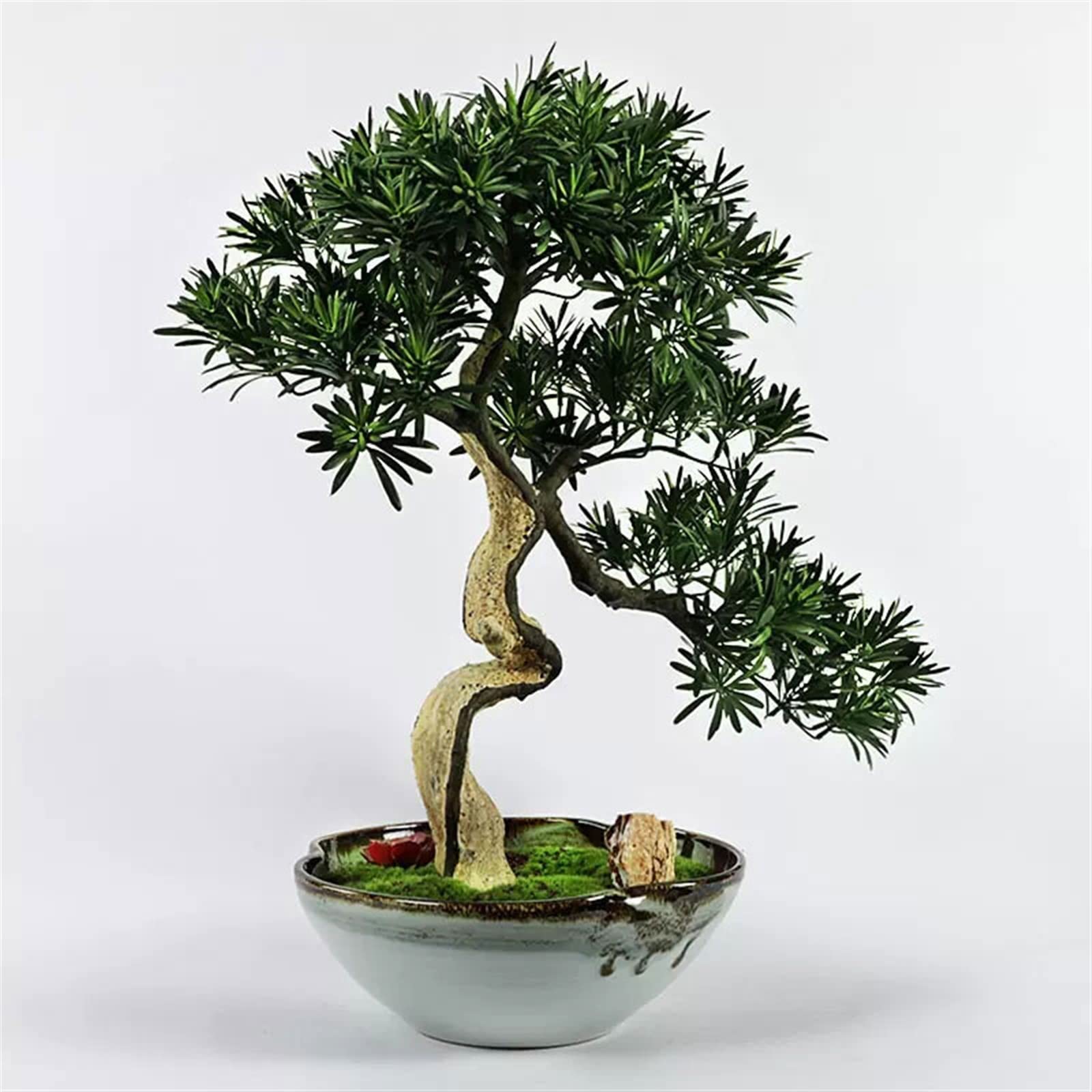 Amazon｜人工植物 人工盆栽 新しい中国風シミュレーション羅漢松盆栽