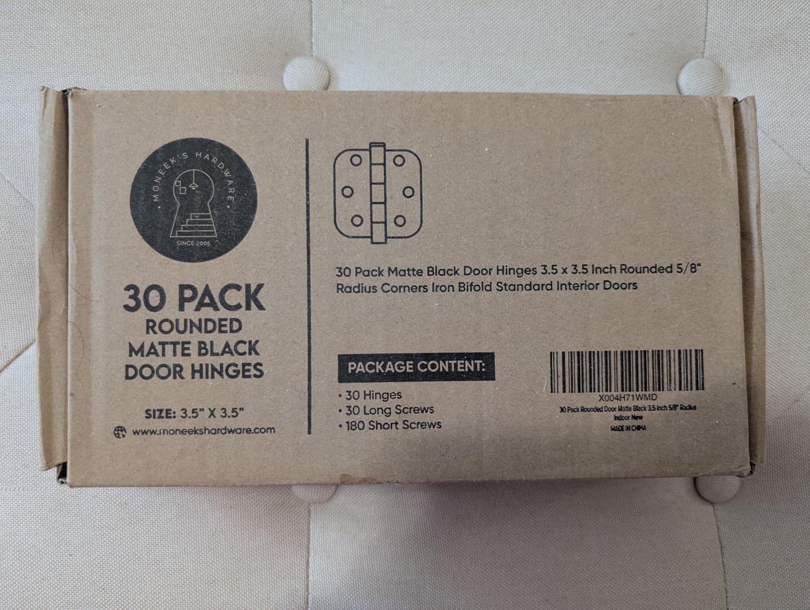 3.5" Door Hinges, 5/8" Radius photo review
