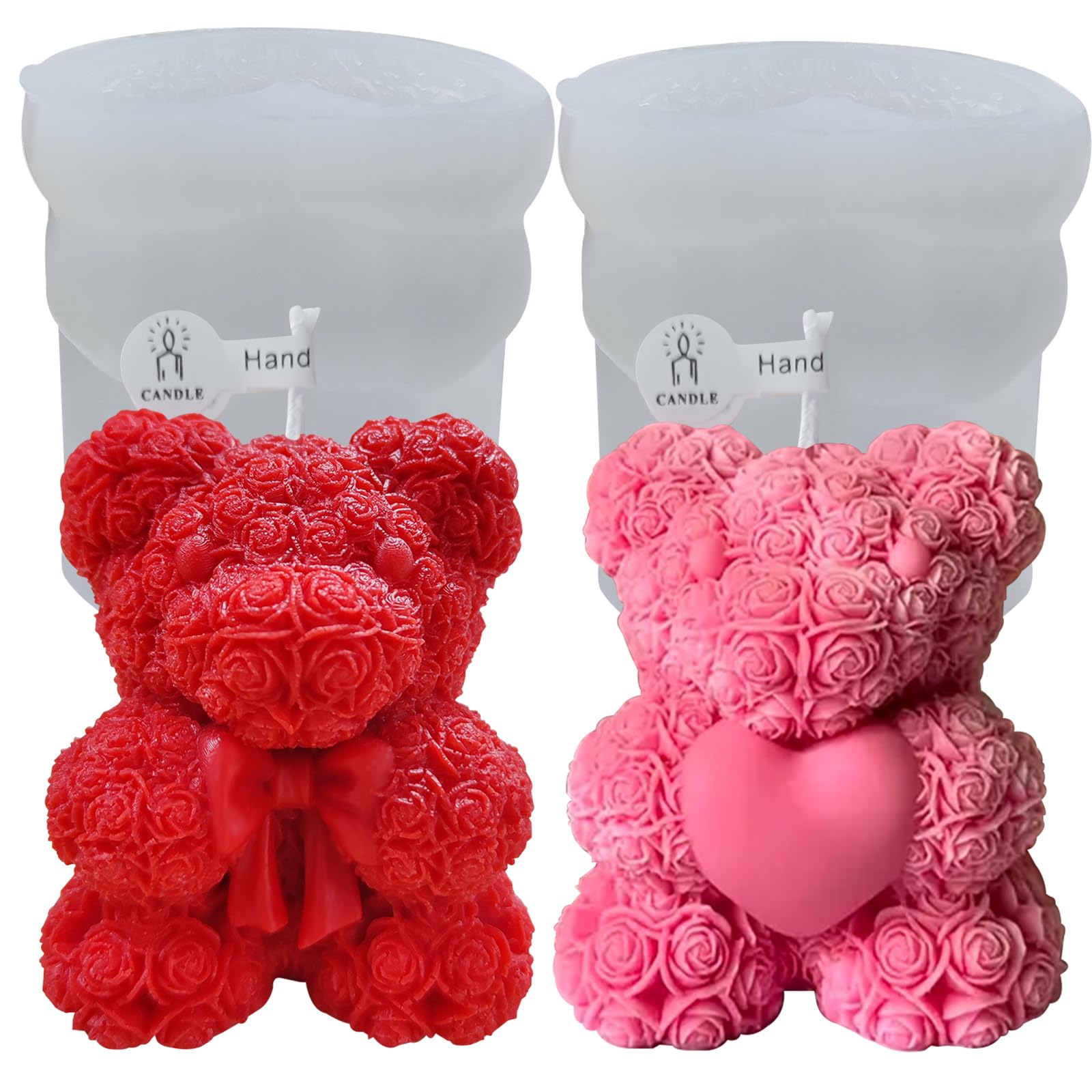 Moule Silicone 3D Ours - Pour Bougies, Savons, Chocolats - 2 Pièces - DIY Déco Et Cadeaux