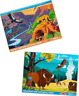 Melissa & Doug National Parks Yellowstone & Grand Canyon 24pc Jigsaw Puzzle Bundle for Boys and Girls Ages 3+