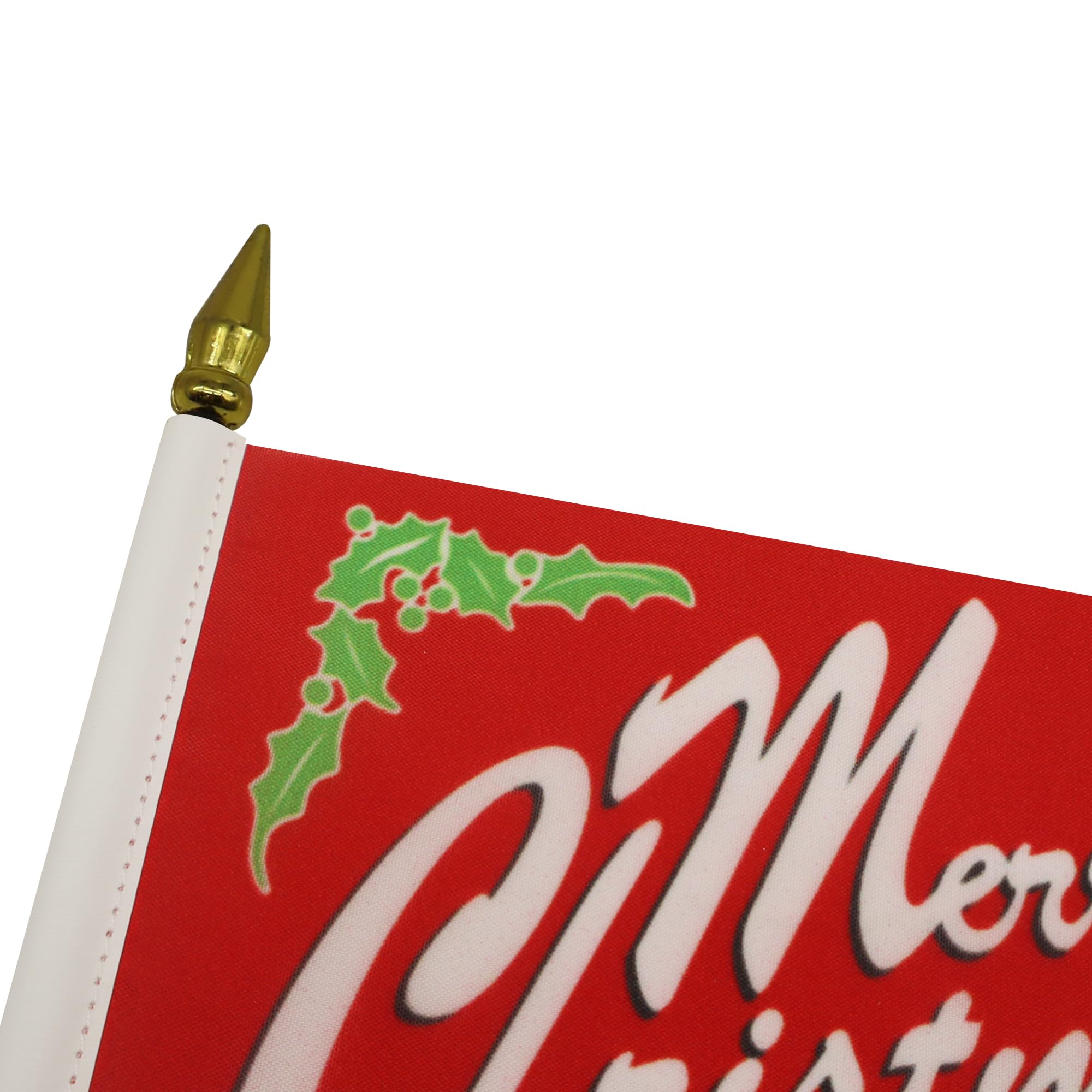 AZ FLAG, Merry Christmas Red Table Flag 4'' x 6'', Merry Christmas Red Mini Desk Flag 100% Polyester 15 x 10 cm - Image 4
