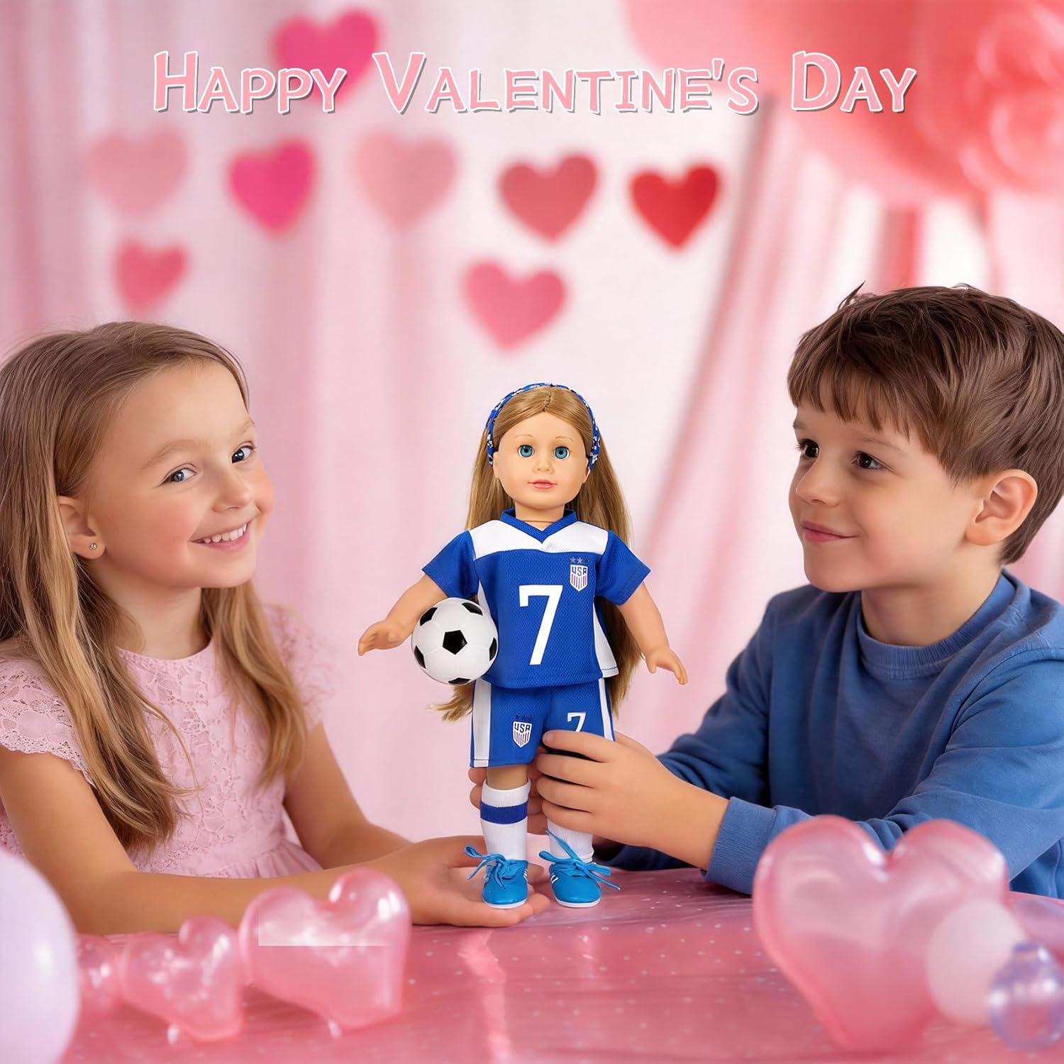 American 18 inch Doll Clothes Accessories-Soccer Uniform Valentine's Gifts for 18 Inch Girl Dolls (Sports)