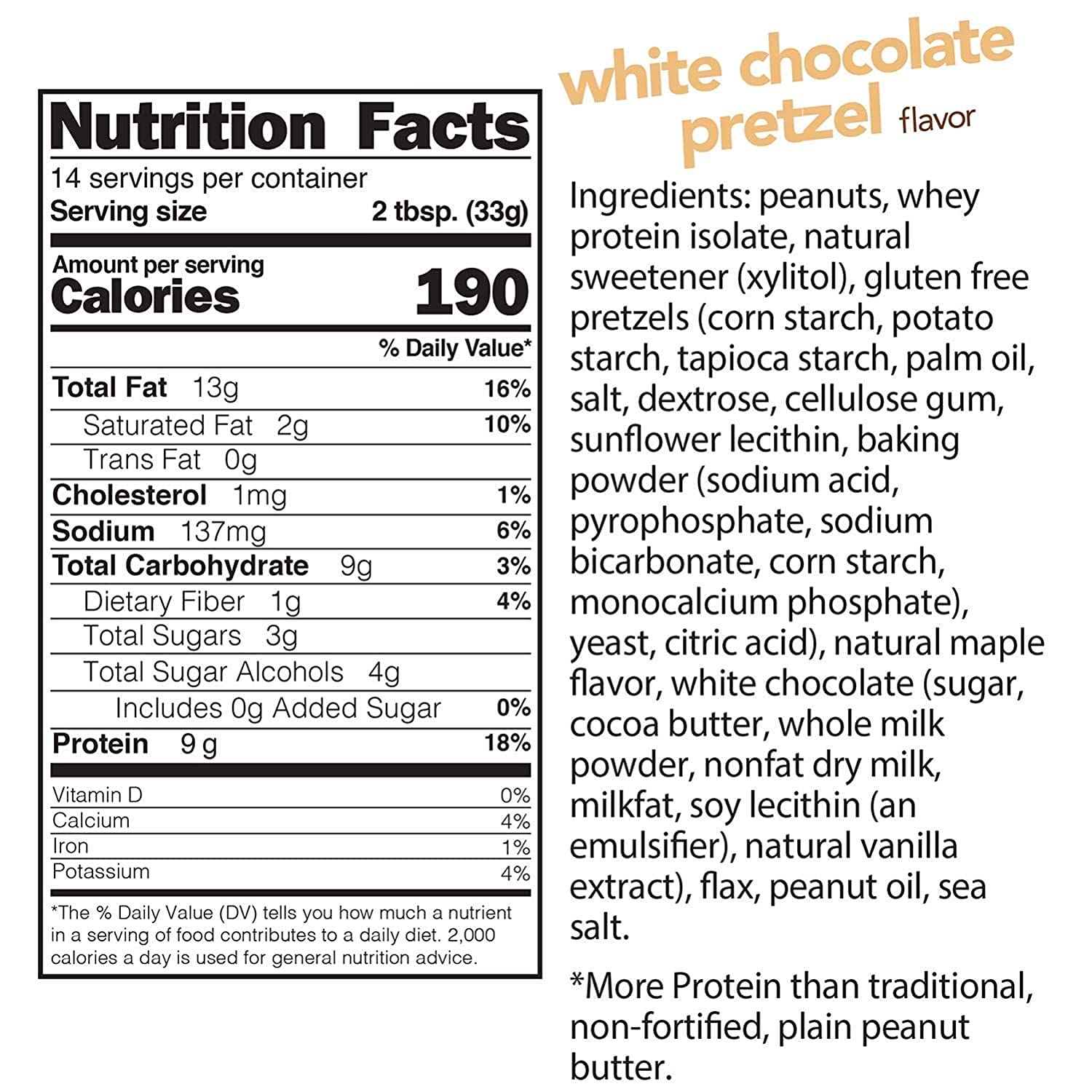 Buy Nuts ‘N More White Chocolate Pretzel Peanut Butter Spread, Added