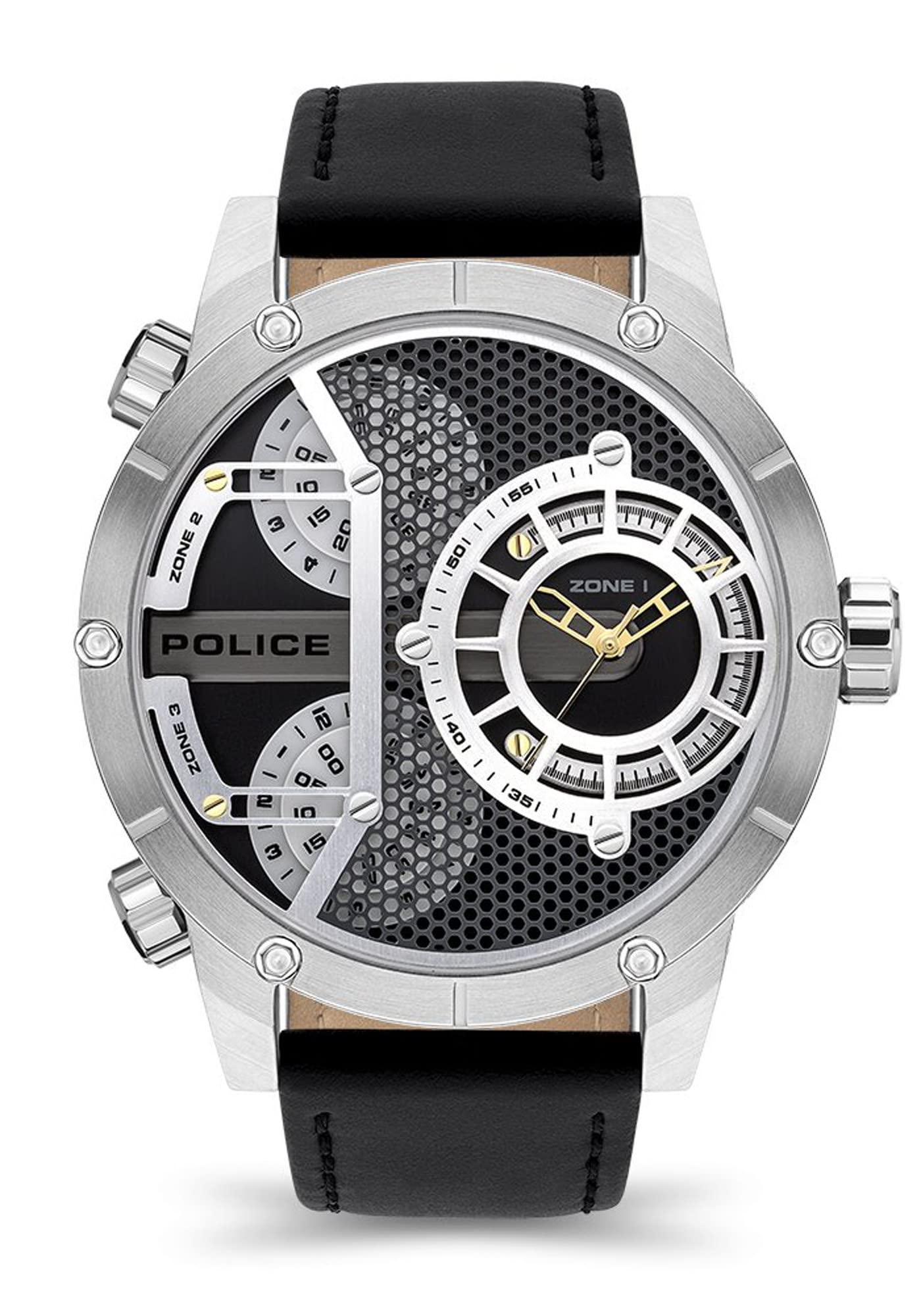 Police Watches Vibe Reloj para Hombre Analógico de Cuarzo con Brazalete de Piel de Vaca PEWJA2118101