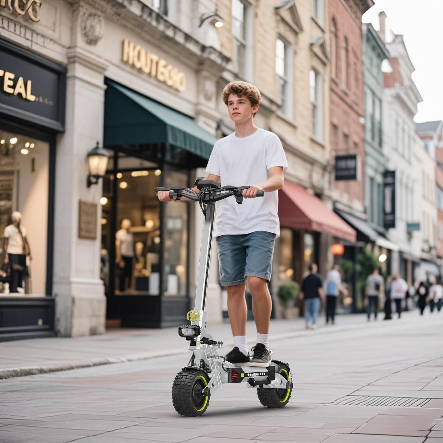 T3 Max Trottinette Électrique Adulte, 2 Moteur Puissant, Batterie 60V 28.6Ah, Autonomie Max 75-85KM, Pneus Tout-Terrain 10.5 Pouces, 3 Modes De Vitesse, Écran Intelligent
