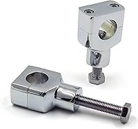 Vista 3 de HTTMT MT030-008-CD Abrazadera elevadora de manillar redonda cromada de 1 pulgada compatible con Harley Kawasaki Suzuki