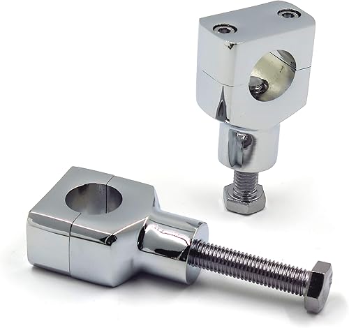 Miniatura 3 de Sujetadores circulares y en cromo para elevar el manubrio, de 1 pulgada para Harley Kawasaki Suzuki Yamaha Honda.
