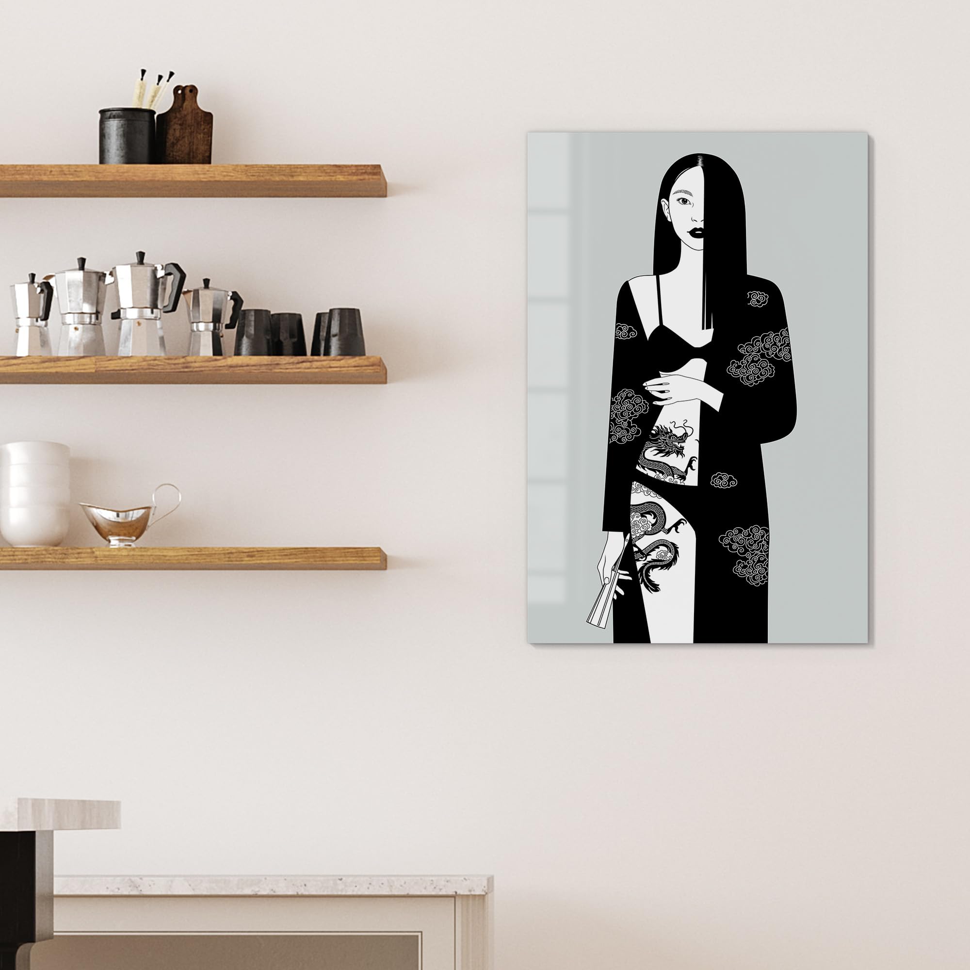 DEQOART Pizarra magnética de cristal, 60 x 90 cm, diseño "tradición en contraste", pizarra magnética de cristal, incluye imanes, bolígrafo y paño para cocina y oficina, pizarra magnética y se puede