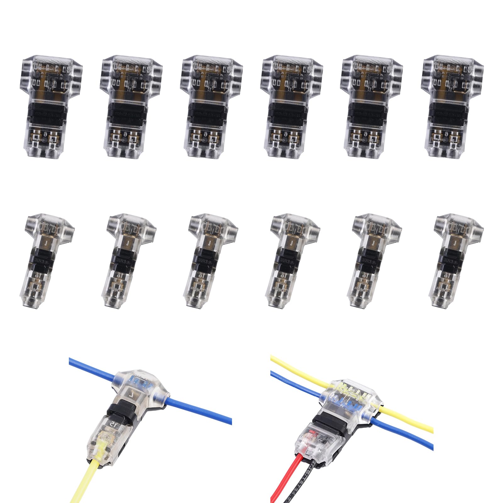T Tap Wire Connectors For 1418 AWG, Selfstripping Wire Connectors 3 Way Combo