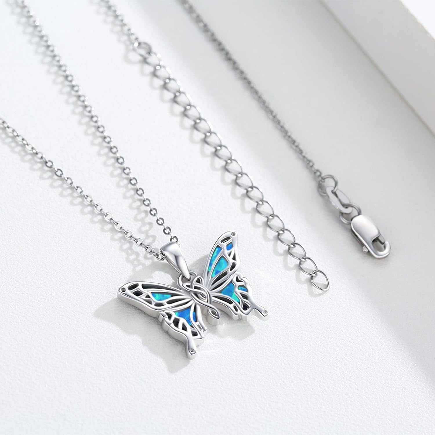 Butterfly Necklaces for Women 925 Sterling Silver Butterfly Jewelry Butterfly Pendant Necklace Gifts for Girlfriend Valentine's Day Christmas - Image 5