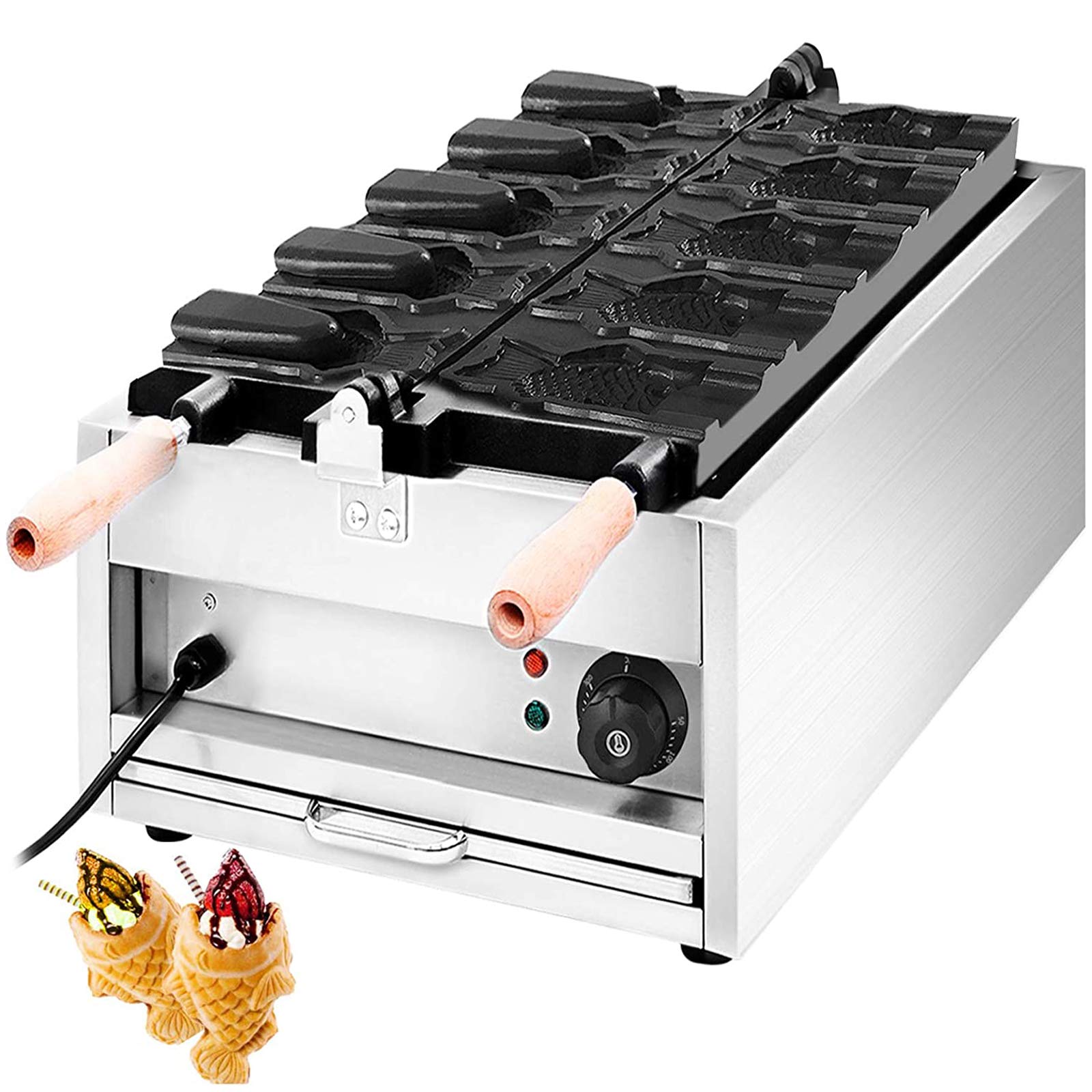 Buy VBENLEM Commercial Taiyaki Maker 5Hole Electric Taiyaki Machine