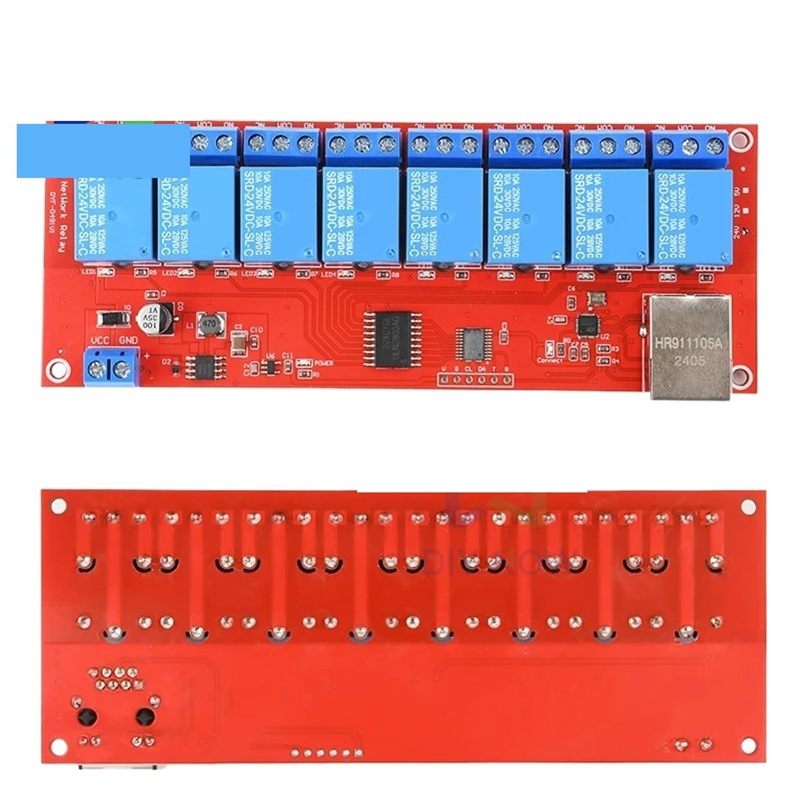 Modulo relè a 4/8 vie 1 pz DC ​​5V/12V/24V TCPIP modulo relè di rete interruttore LAN controllo dispositivo intelligente controllo remoto(4-way,DC 12V)