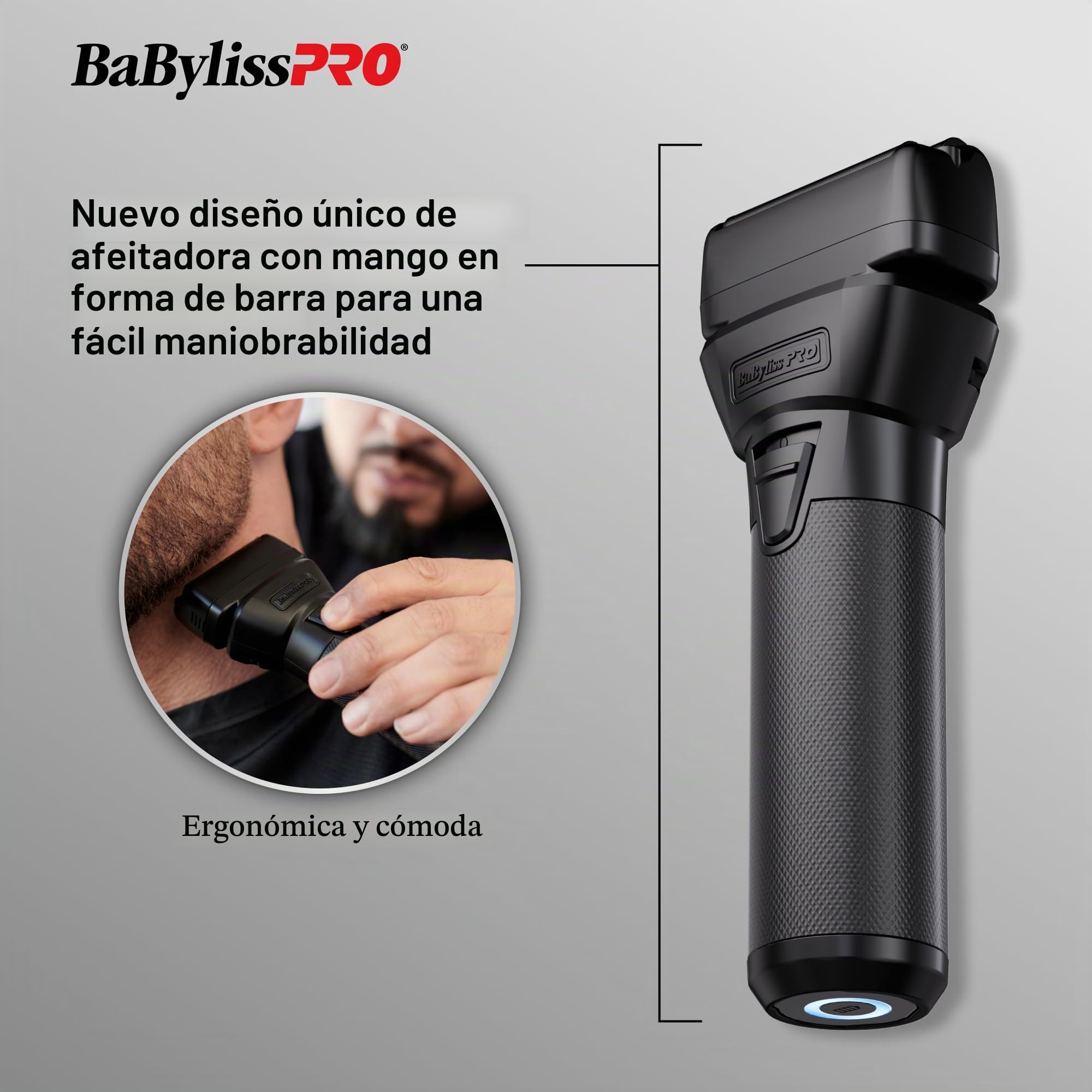 BaBylissPRO FXONE BLACKFX - Maquinilla de afeitar de doble lámina metálica