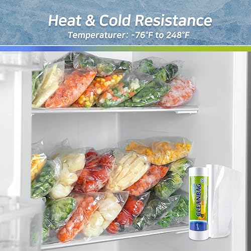 Miniatura 4 de CLEANWRAP Bolsas en rollo de almacenamiento de alimentos (13.78 x 17.71-500 piezas) + bolsa con cremallera (90 bolsas medianas) | Bolsas de plástico