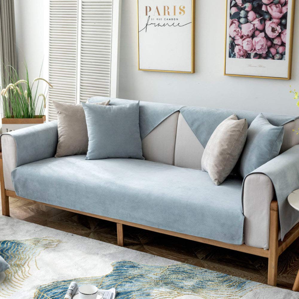 Housse de canapé universelle pour salon en tissu de couleur unie