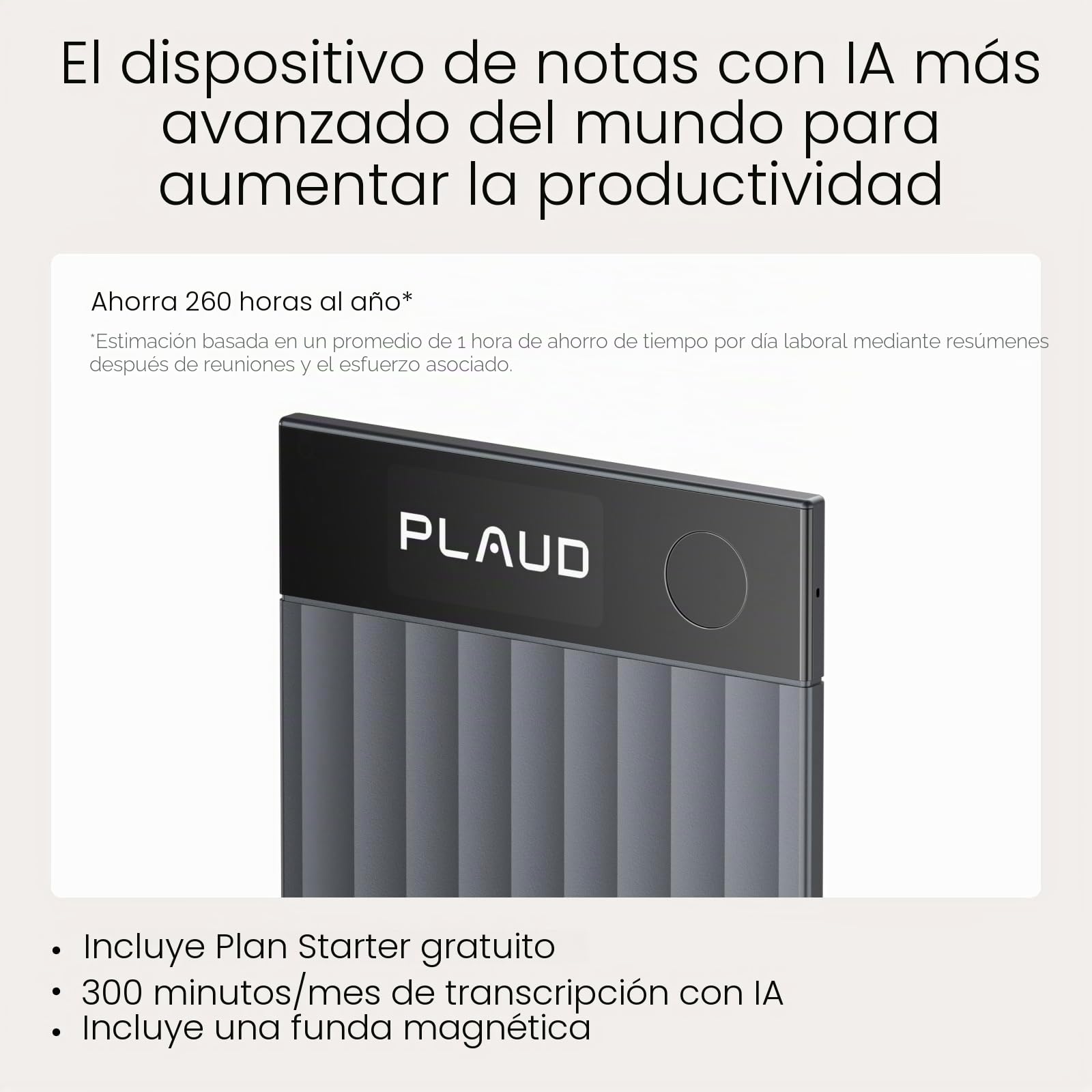 Pack Plaud Note Pro y NotePin, Grabadora de Voz con IA, Control por App para Tomar Notas, transcripción y Resumen con IA, soporta 112 Idiomas, 64 GB, grabadora de Audio para conferenc