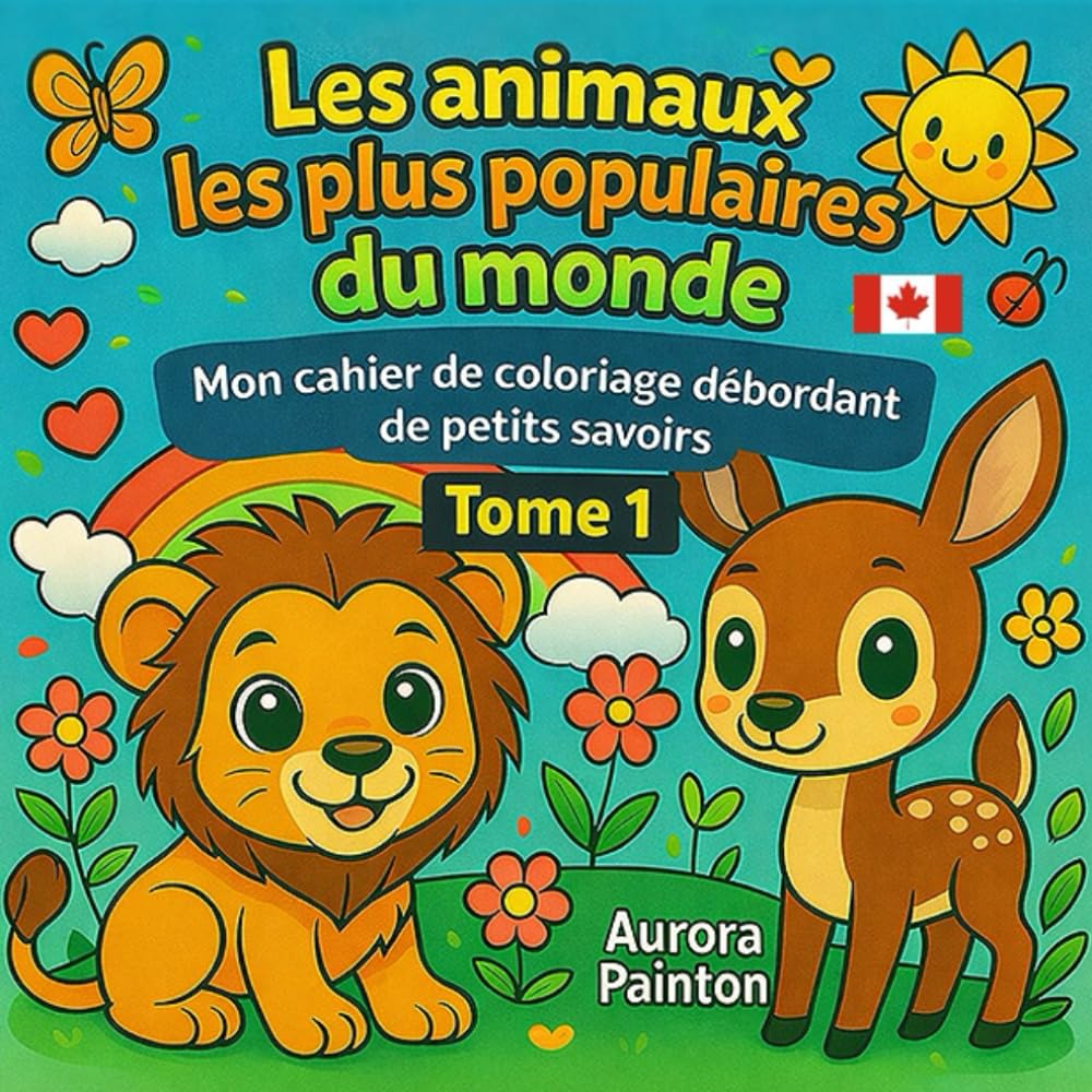 Les animaux les plus populaires du monde: Mon cahier de coloriage multicolore rempli de pépites de savoir